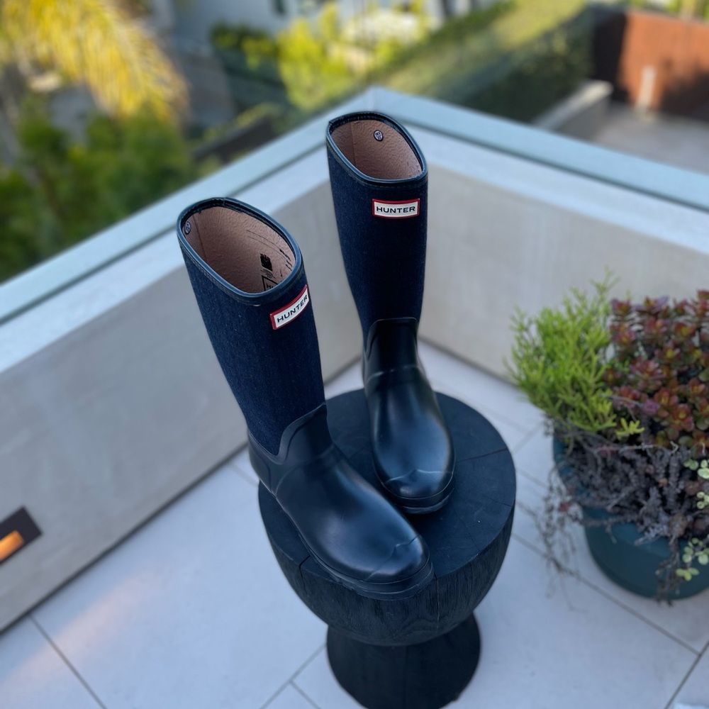Hunter Black Knee-High Rain Boots